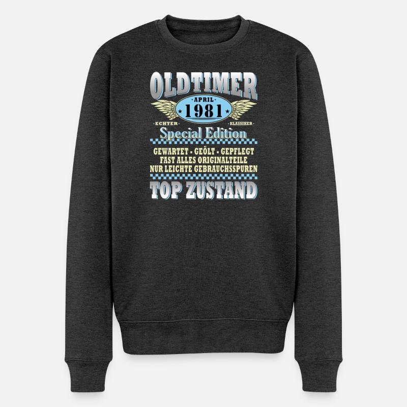 Oldtimer 1981 Spezialedition - Männer Premium Bio Pullover - Anthrazit meliert