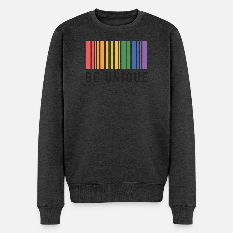 LGBT-Pride-Monat – Sei einzigartig - Männer Premium Bio Pullover - Anthrazit meliert