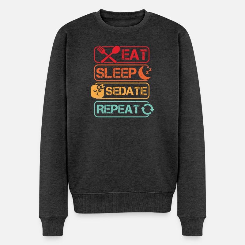 Anesthesiologist Eat Sleep Sedate Anesthesia - Männer Premium Bio Pullover - Anthrazit meliert