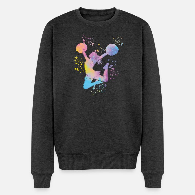 Cheerleader Cheer Mom Cheerleading - Männer Premium Bio Pullover - Anthrazit meliert