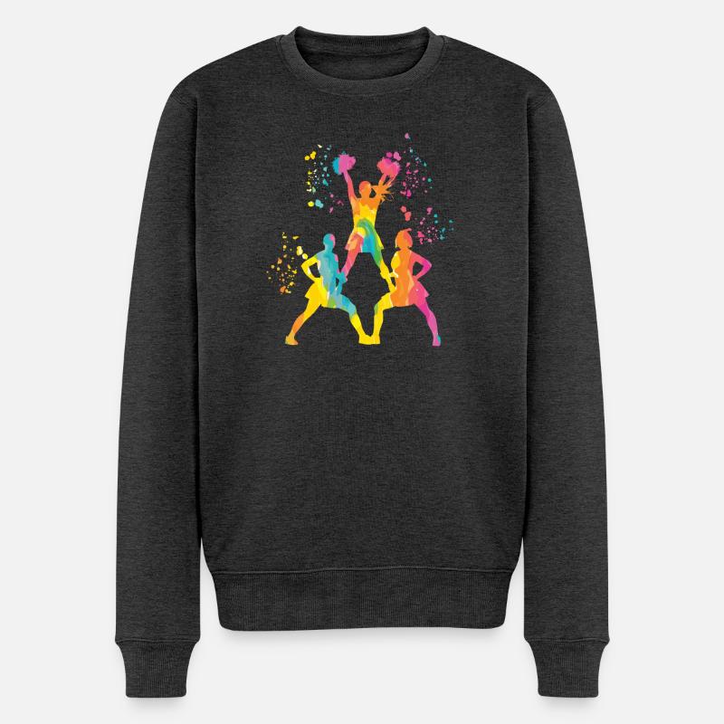 Cheerleader Cheer Mom Cheerleading - Männer Premium Bio Pullover - Anthrazit meliert