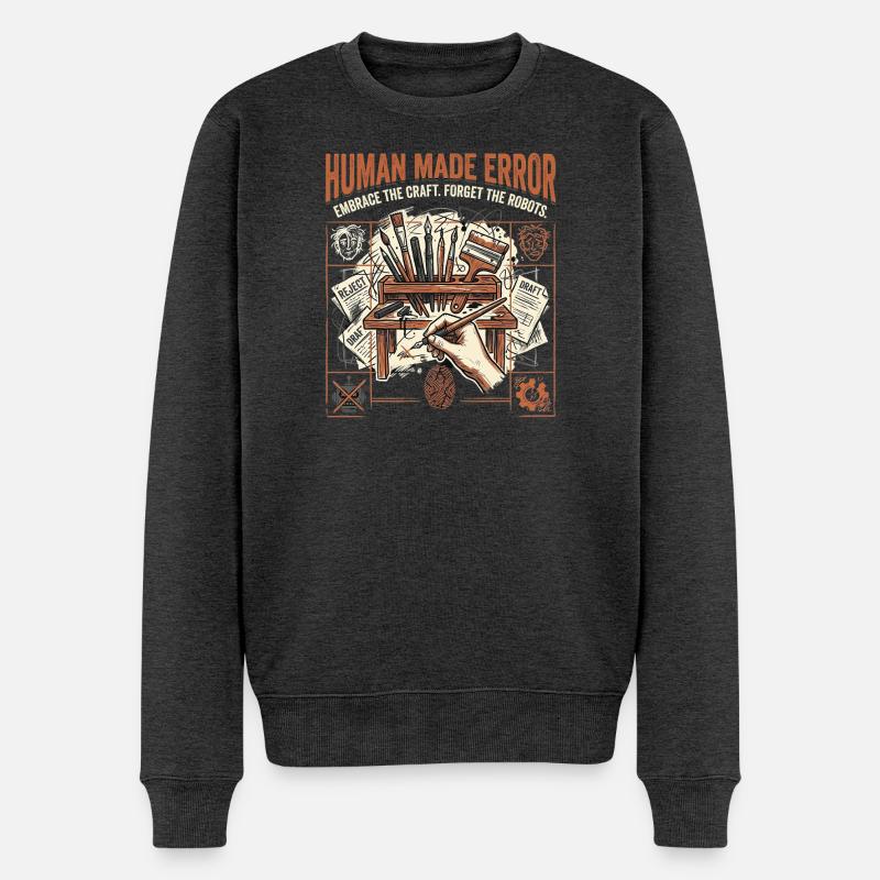 Human Error - Männer Premium Bio Pullover - Anthrazit meliert
