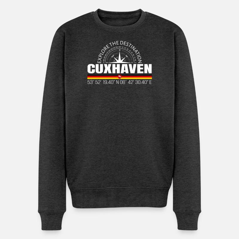Cuxhaven - Männer Premium Bio Pullover - Anthrazit meliert