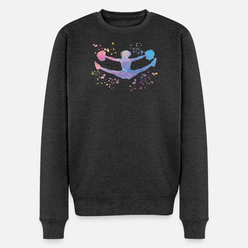 Cheerleader Cheer Mom Cheerleading - Männer Premium Bio Pullover - Anthrazit meliert