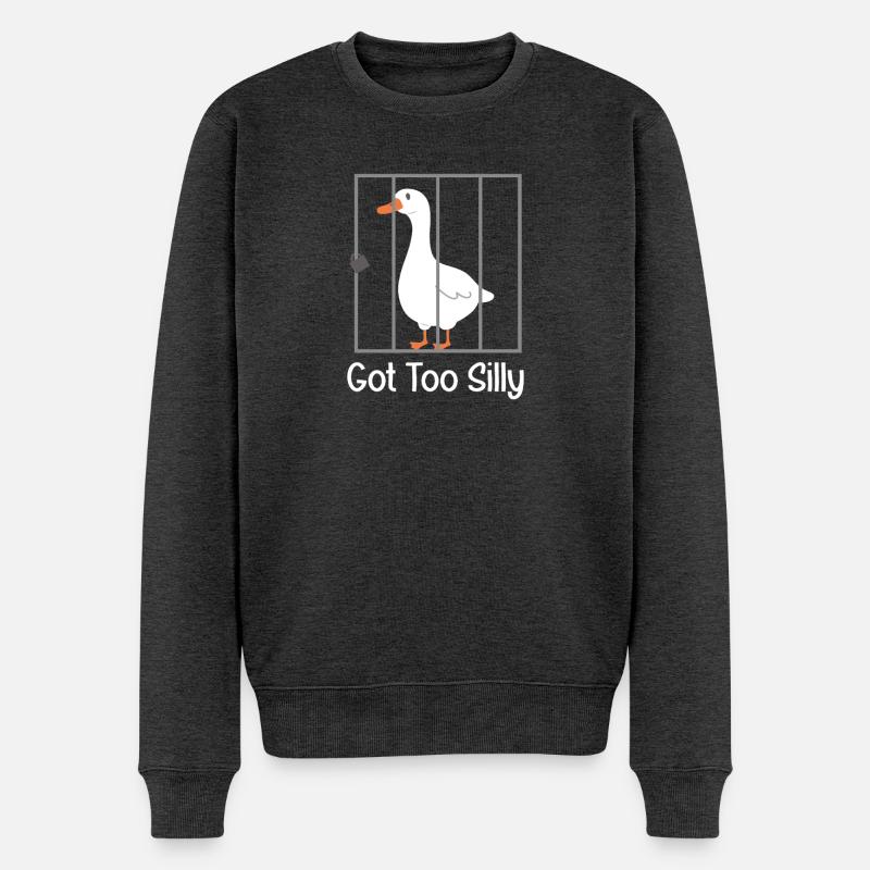 Wurde zu albern, Gans - Männer Premium Bio Pullover - Anthrazit meliert