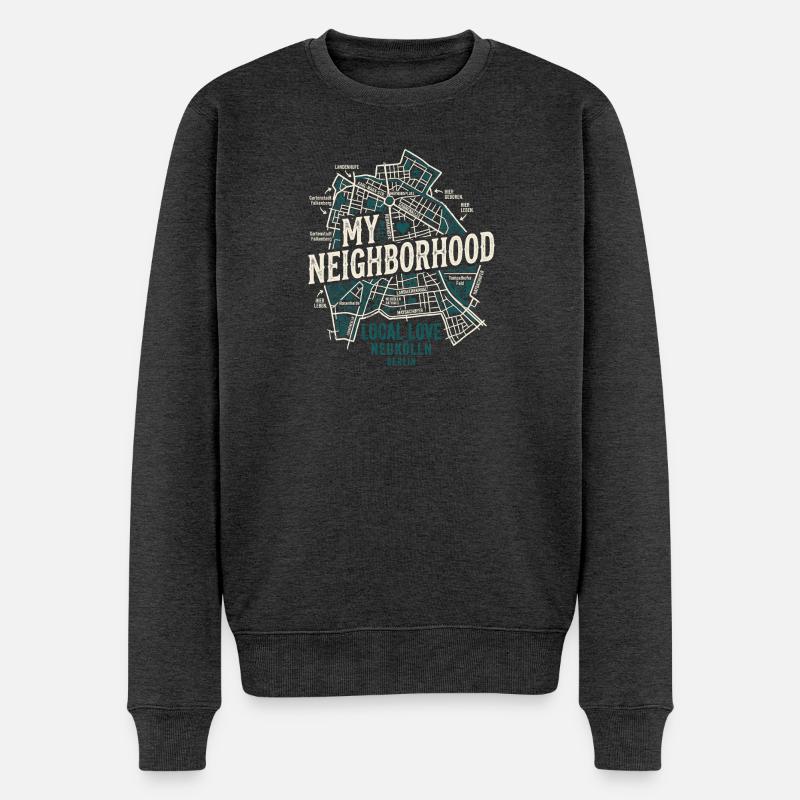 Local Love Berlin - Männer Premium Bio Pullover - Anthrazit meliert