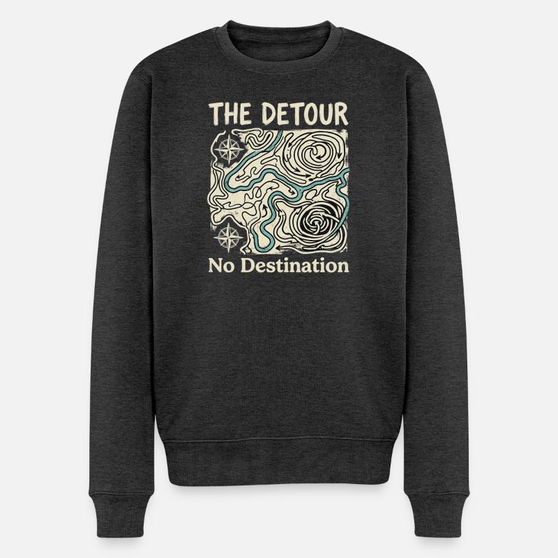 Pas de détour de destination - Pull Premium bio Homme - anthracite chiné
