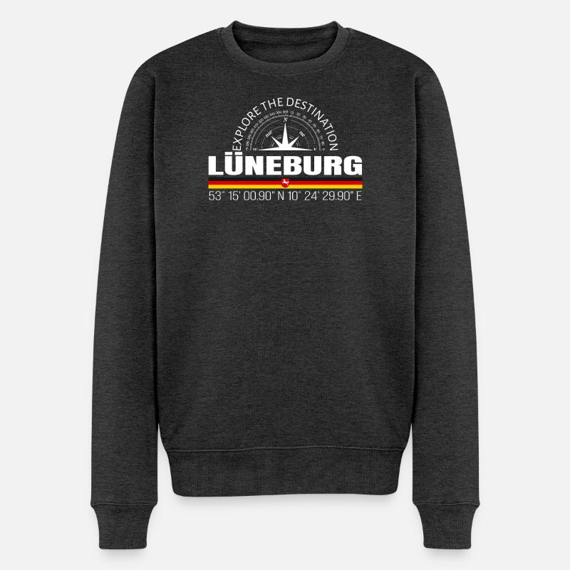 Lüneburg - Männer Premium Bio Pullover - Anthrazit meliert
