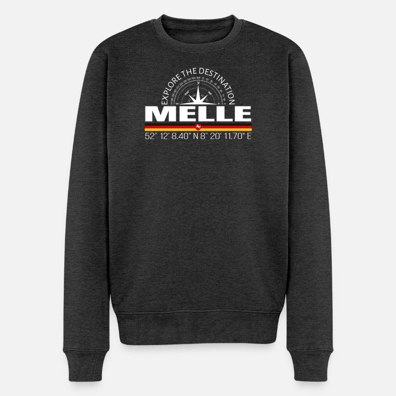 Melle - Männer Premium Bio Pullover - Anthrazit meliert