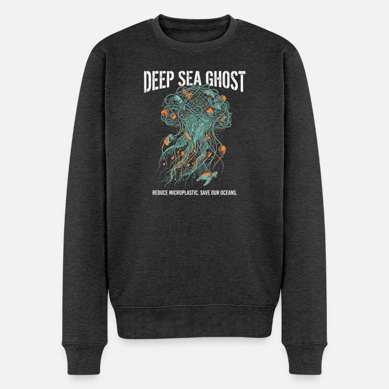 Deep Sea Plastic - Männer Premium Bio Pullover - Anthrazit meliert