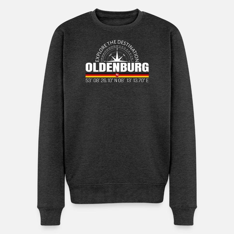 Oldenburg - Männer Premium Bio Pullover - Anthrazit meliert