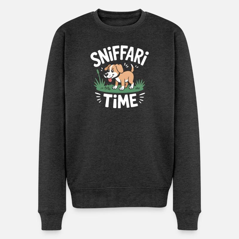 Sniffari Time Hund Nasenarbeit Spaß - Männer Premium Bio Pullover - Anthrazit meliert