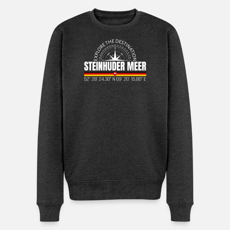 Steinhuder Meer - Männer Premium Bio Pullover - Anthrazit meliert