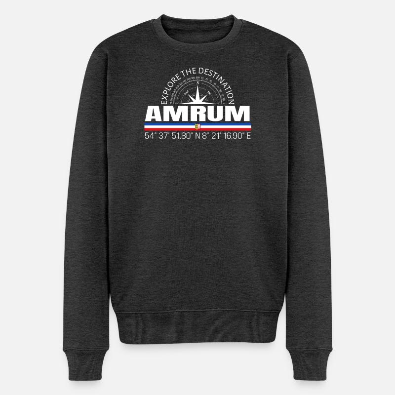 Amrum - Männer Premium Bio Pullover - Anthrazit meliert