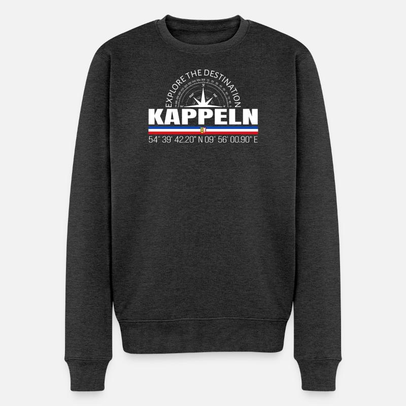 Kappeln - Männer Premium Bio Pullover - Anthrazit meliert