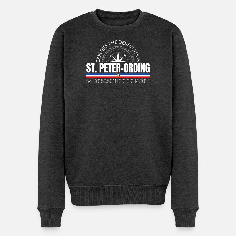 St. Peter-Ording  - Männer Premium Bio Pullover - Anthrazit meliert
