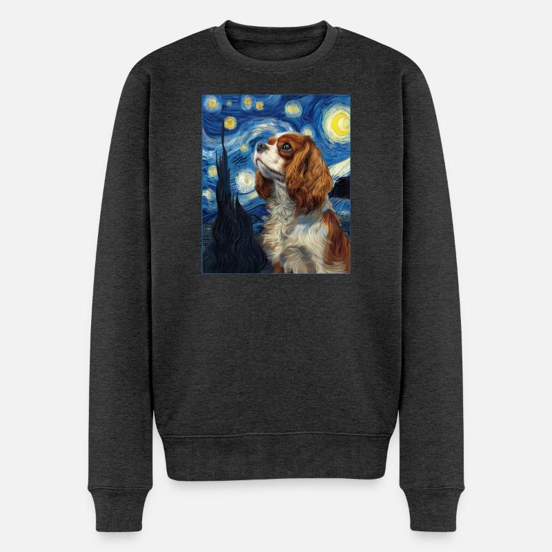 Cavalier King Charles Spaniel - Männer Premium Bio Pullover - Anthrazit meliert