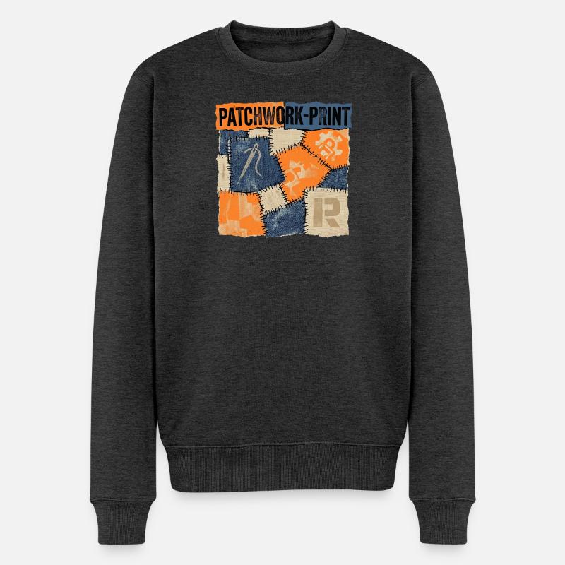 Patchwork Recycling - Männer Premium Bio Pullover - Anthrazit meliert