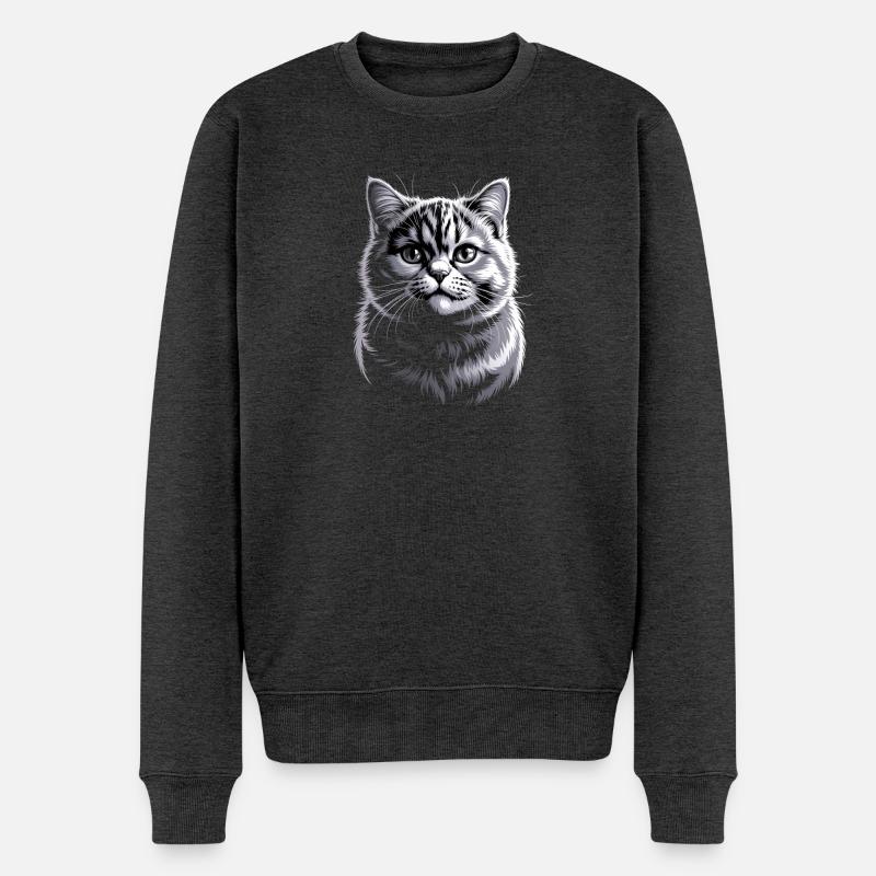 BKH britannique à poils courts - Pull Premium bio Homme - anthracite chiné