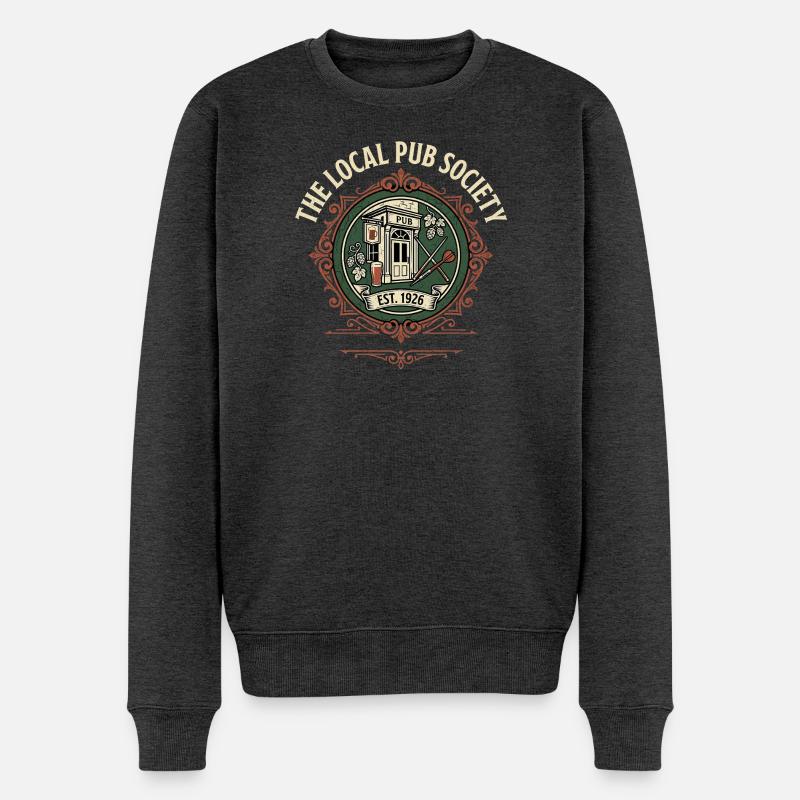 Local Pub Fan - Männer Premium Bio Pullover - Anthrazit meliert