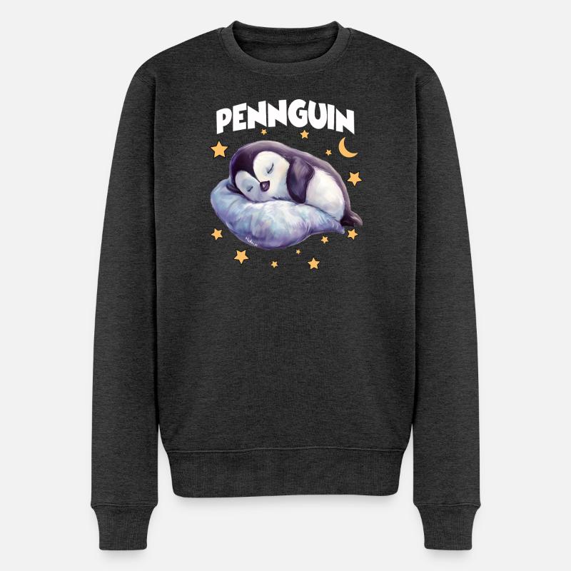 PennguinPinguin Pyjama Pennguin Langschläfer - Männer Premium Bio Pullover - Anthrazit meliert