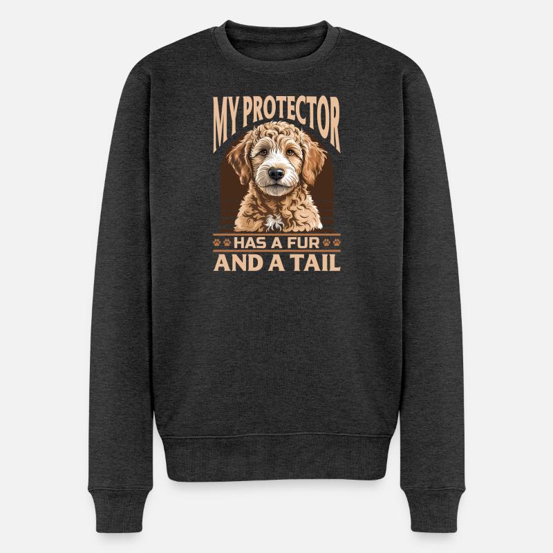 Race de chien Goldendoodle - Pull Premium bio Homme - anthracite chiné