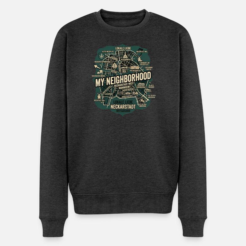 Mannheim Neckarstadt - Männer Premium Bio Pullover - Anthrazit meliert