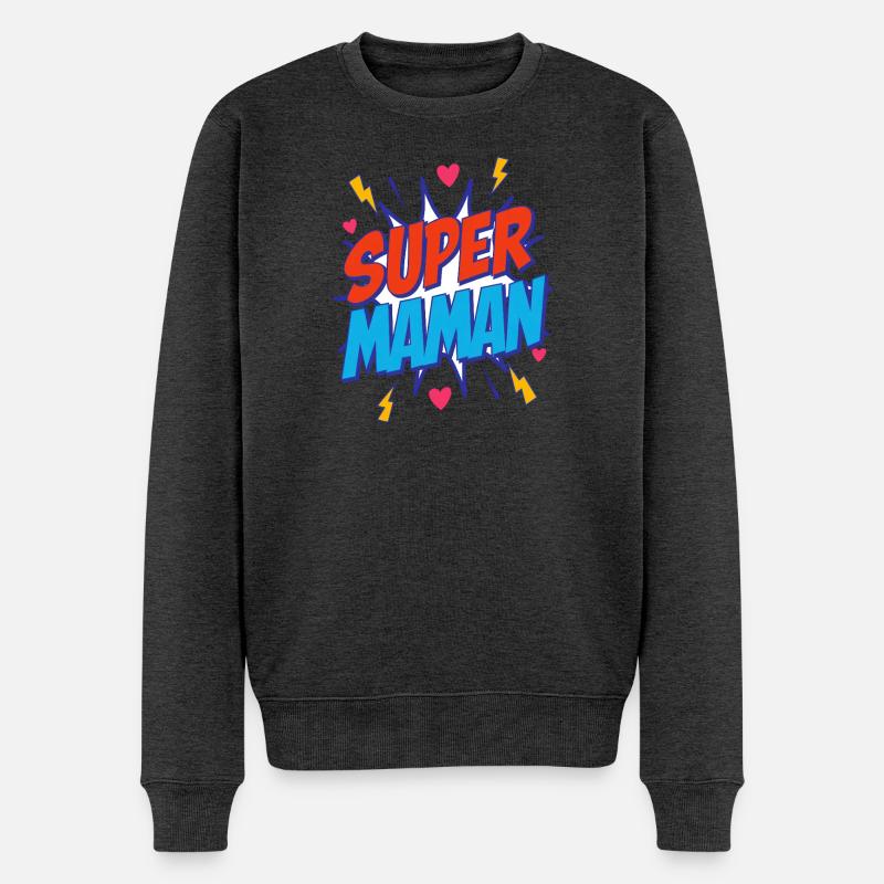 Super Maman - Pull Premium bio Homme - anthracite chiné