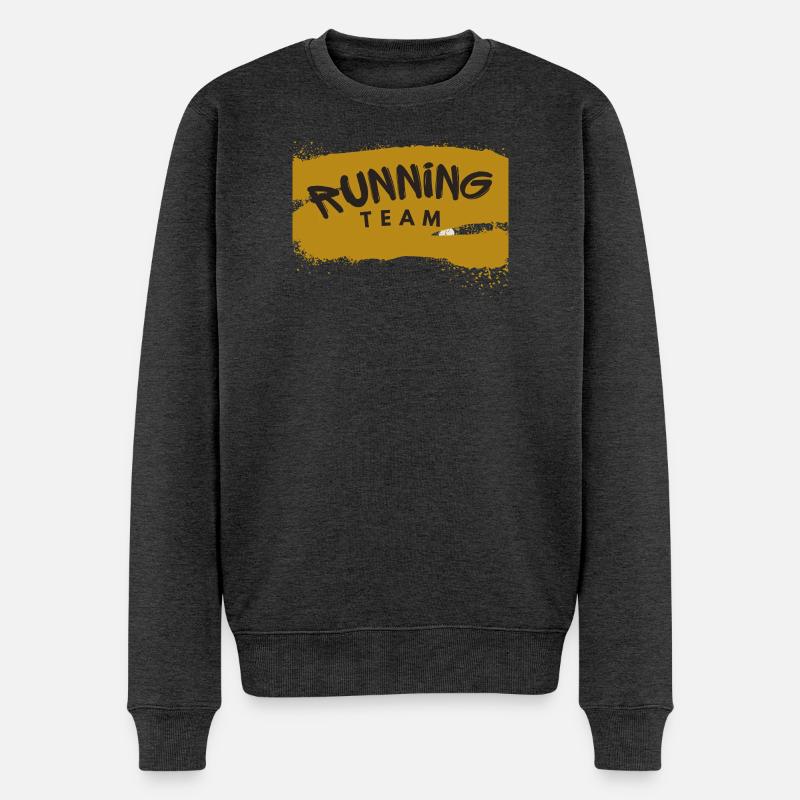 Running Team - Männer Premium Bio Pullover - Anthrazit meliert
