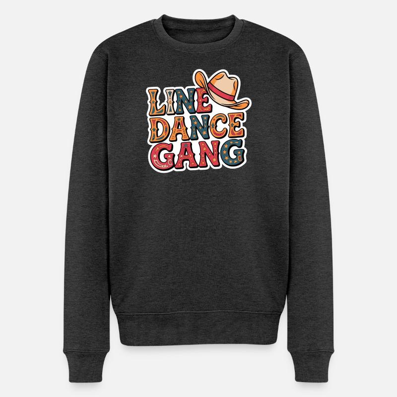 Line Dance Gang - Männer Premium Bio Pullover - Anthrazit meliert