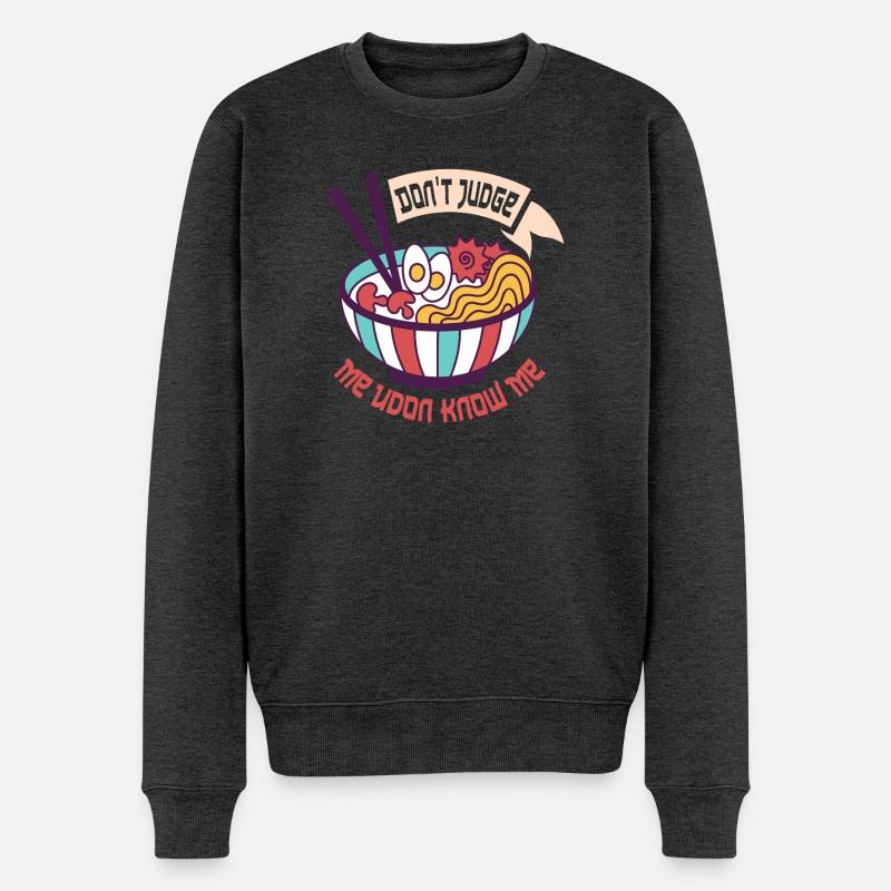 Urteile mich nicht Ramen - Männer Premium Bio Pullover - Anthrazit meliert