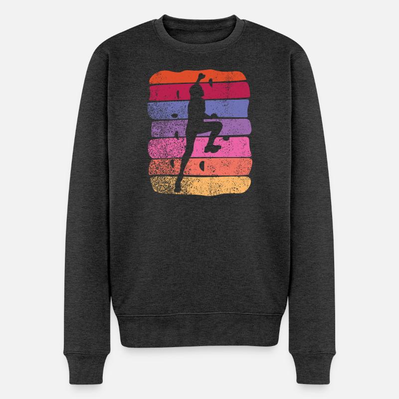 Boulderer Boulder Bouldern - Männer Premium Bio Pullover - Anthrazit meliert