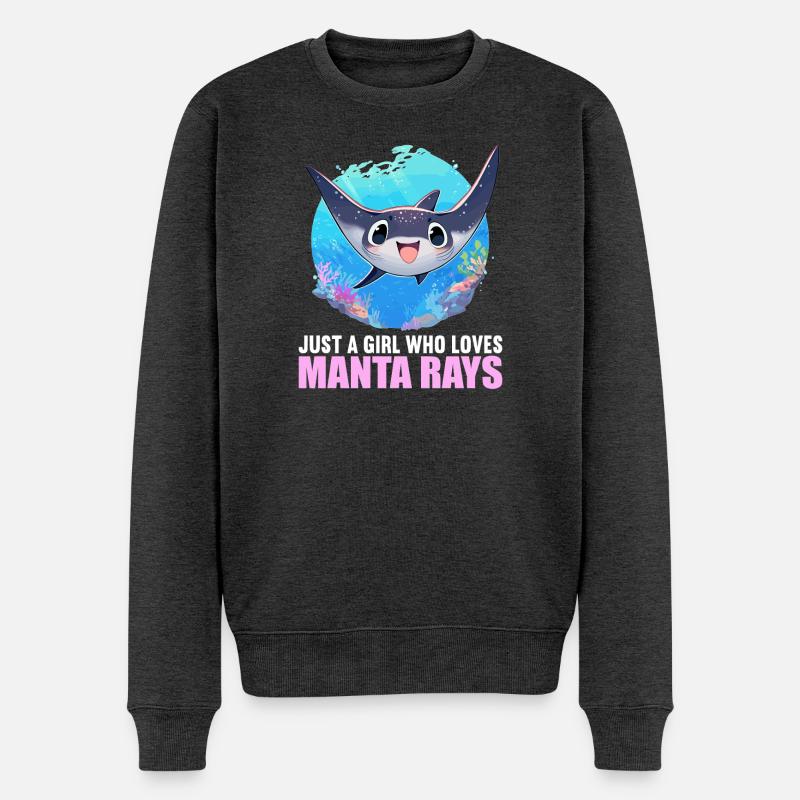 Rochen Mantarochen - Männer Premium Bio Pullover - Anthrazit meliert