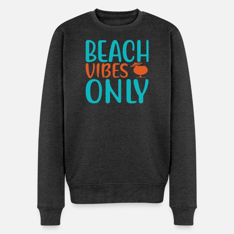 Beach vibes only - Männer Premium Bio Pullover - Anthrazit meliert
