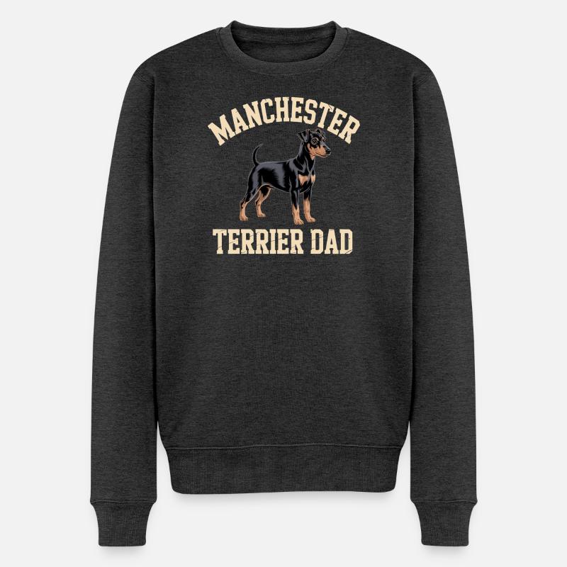 Manchester Terrier Dad Geschenk - Männer Premium Bio Pullover - Anthrazit meliert