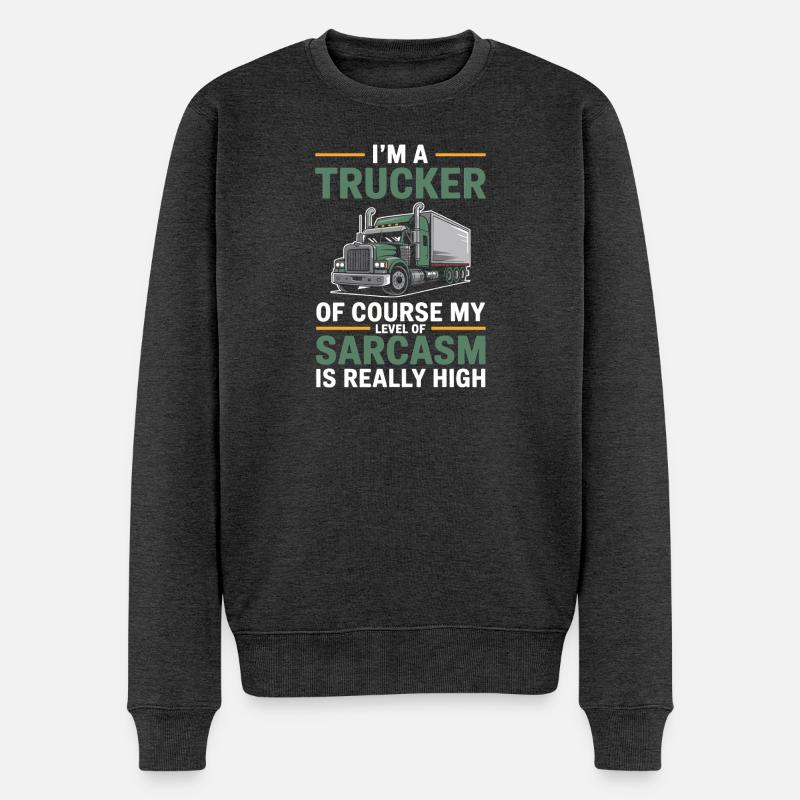 Trucker Sarkasmus Fernfahrer Geschenk - Männer Premium Bio Pullover - Anthrazit meliert
