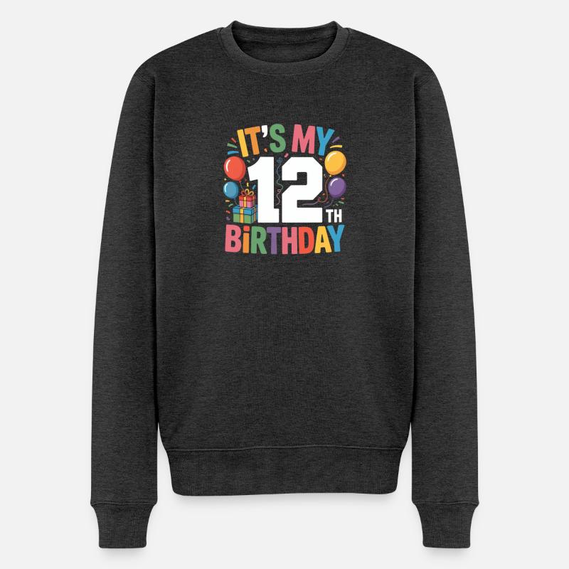 12th birthday - Männer Premium Bio Pullover - Anthrazit meliert
