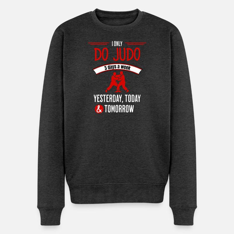 Lustiges Judo-Zitat - Männer Premium Bio Pullover - Anthrazit meliert