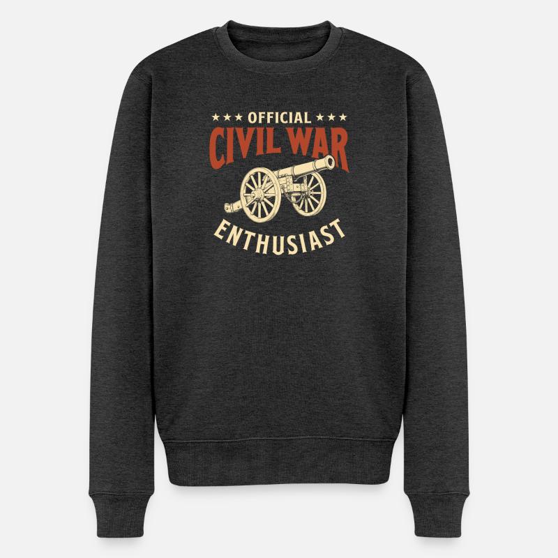 Offizielle Geschichte der Bürgerkriegsenthusiasten - Männer Premium Bio Pullover - Anthrazit meliert