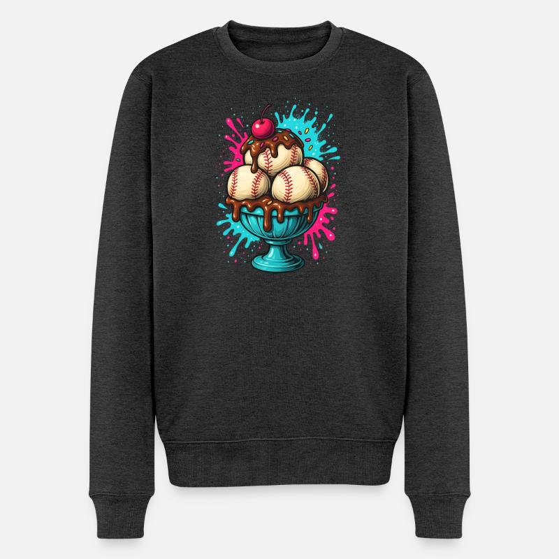 Plaisir Sundae de baseball - Pull Premium bio Homme - anthracite chiné