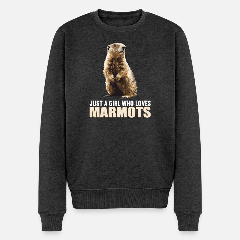 Murmeltiere Murmeltier - Männer Premium Bio Pullover - Anthrazit meliert