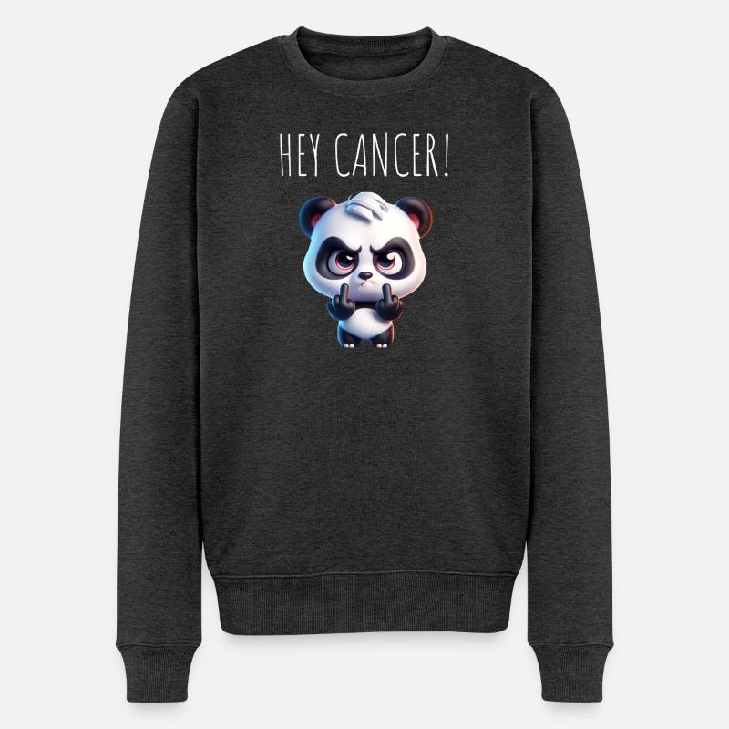 Hey Krebs Wütender Panda - Männer Premium Bio Pullover - Anthrazit meliert