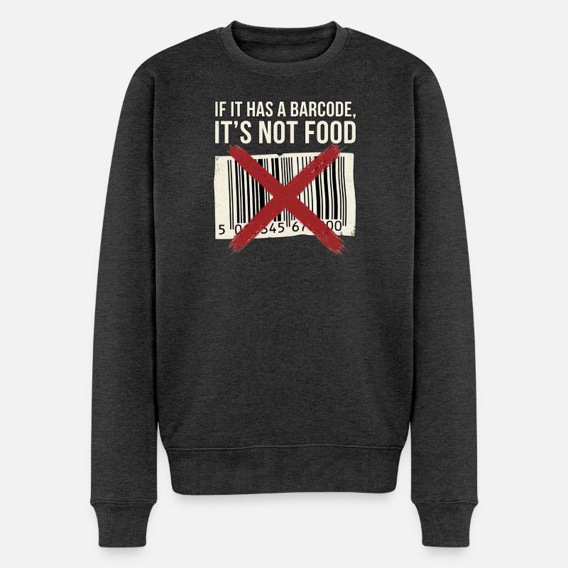 Take Real Food - Männer Premium Bio Pullover - Anthrazit meliert