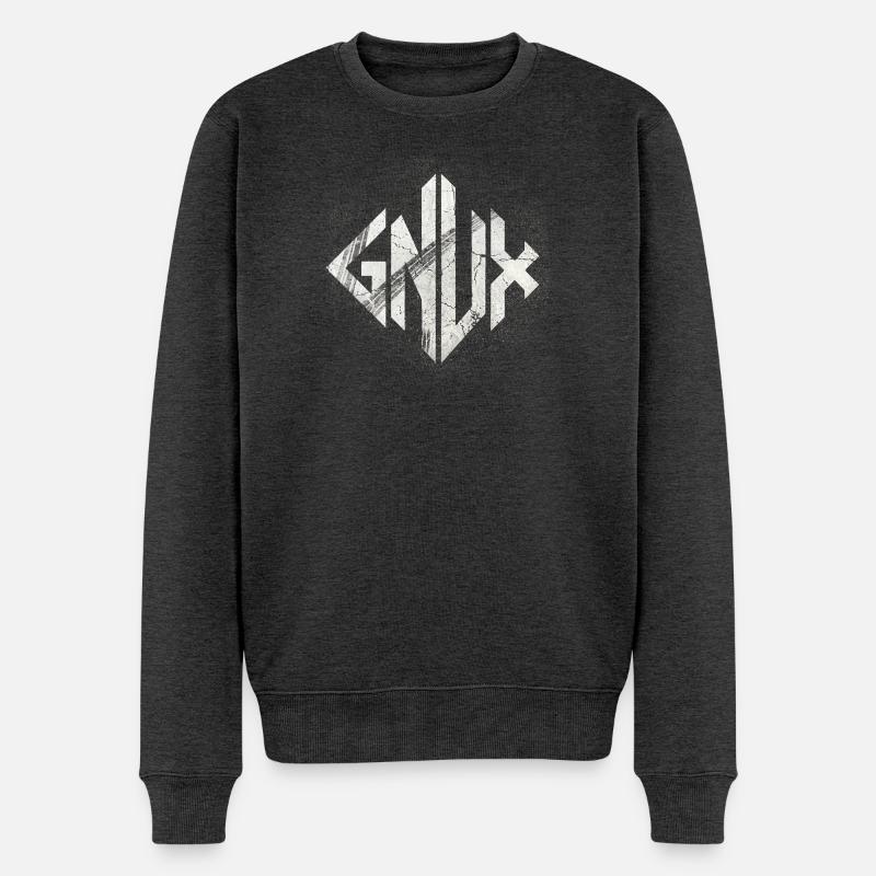 Geometrische Marmor-Glyphe - Männer Premium Bio Pullover - Anthrazit meliert