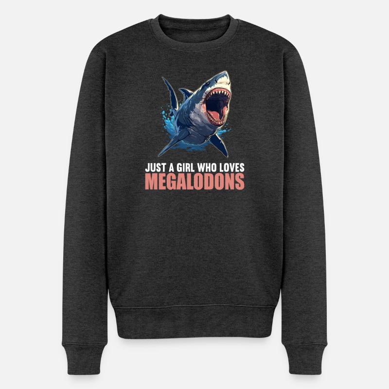 Megalodons Megalodon - Männer Premium Bio Pullover - Anthrazit meliert