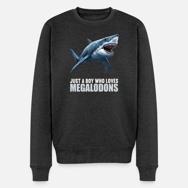 Megalodons Megalodon - Männer Premium Bio Pullover - Anthrazit meliert