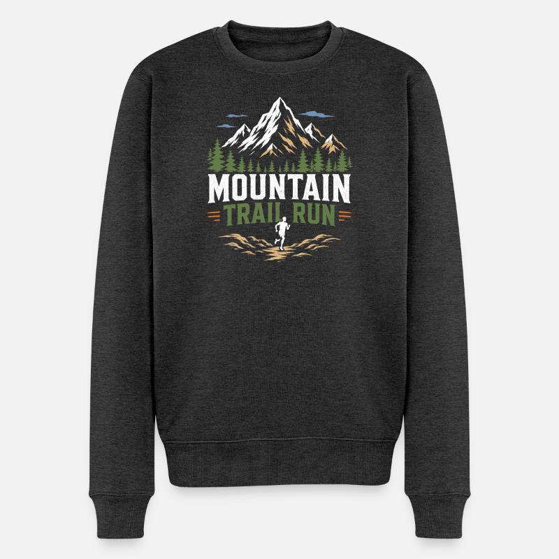 Mountain Trail Run - Männer Premium Bio Pullover - Anthrazit meliert
