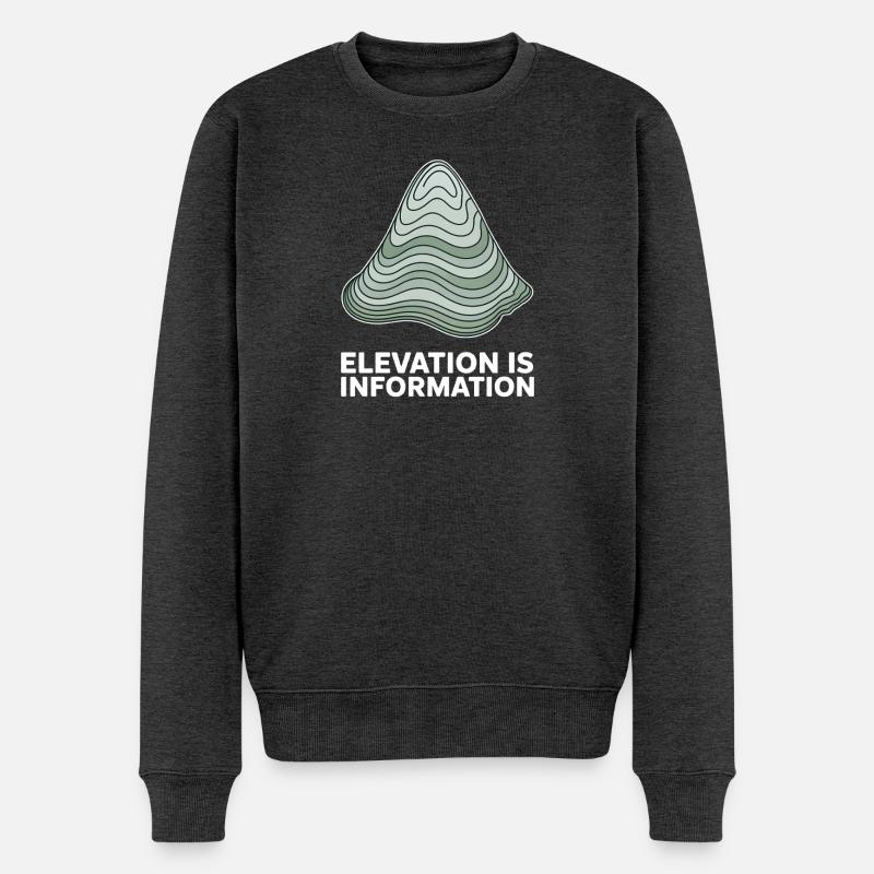 Elevation Is Information Topografische - Männer Premium Bio Pullover - Anthrazit meliert