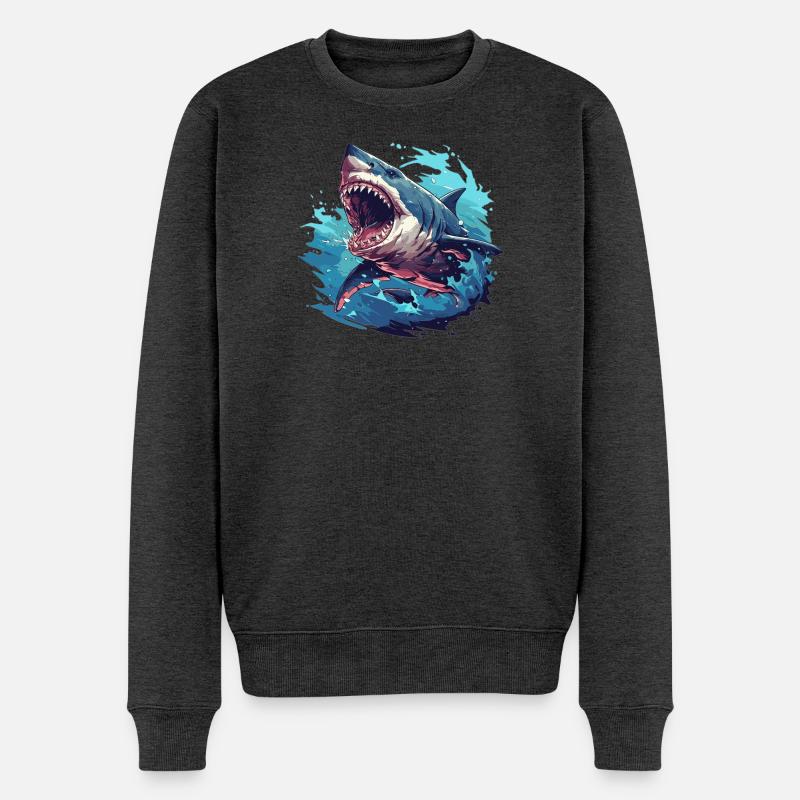 Haie Hai - Männer Premium Bio Pullover - Anthrazit meliert