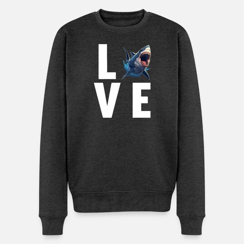 Haie Hai - Männer Premium Bio Pullover - Anthrazit meliert